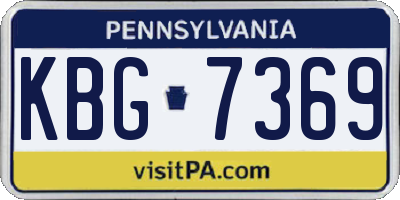 PA license plate KBG7369