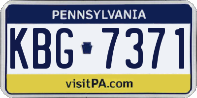 PA license plate KBG7371