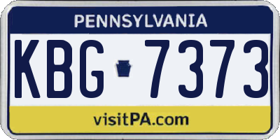 PA license plate KBG7373