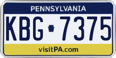 PA license plate KBG7375