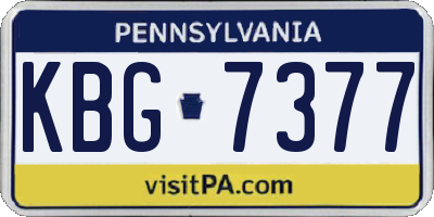 PA license plate KBG7377