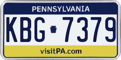 PA license plate KBG7379