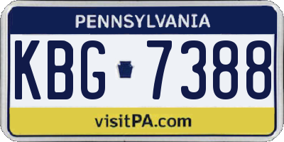 PA license plate KBG7388