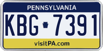 PA license plate KBG7391