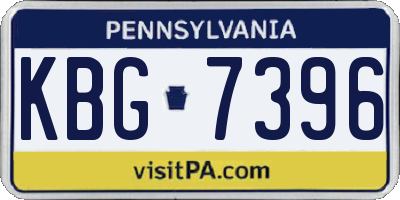 PA license plate KBG7396