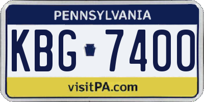PA license plate KBG7400
