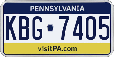 PA license plate KBG7405