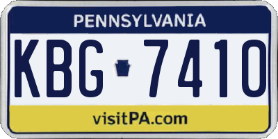 PA license plate KBG7410