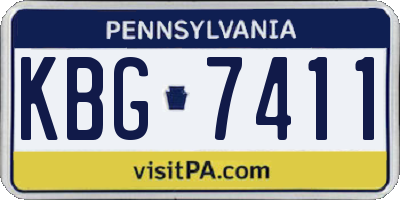 PA license plate KBG7411