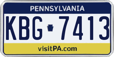 PA license plate KBG7413