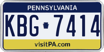 PA license plate KBG7414