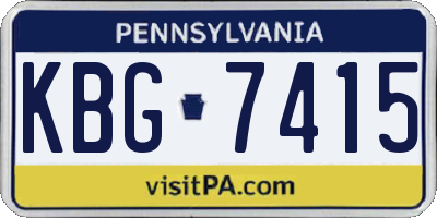 PA license plate KBG7415