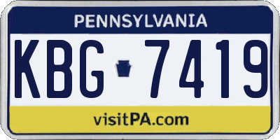 PA license plate KBG7419