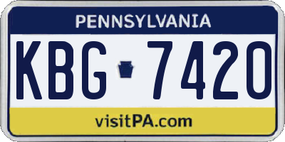 PA license plate KBG7420