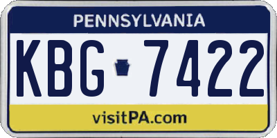 PA license plate KBG7422