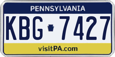 PA license plate KBG7427
