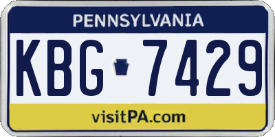 PA license plate KBG7429