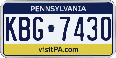 PA license plate KBG7430