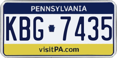 PA license plate KBG7435