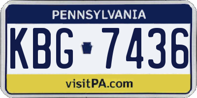PA license plate KBG7436