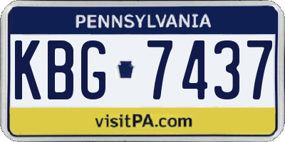 PA license plate KBG7437