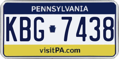 PA license plate KBG7438