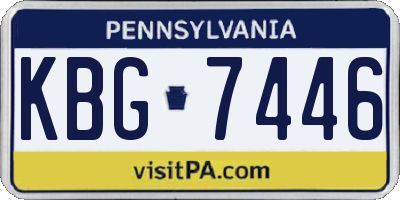 PA license plate KBG7446