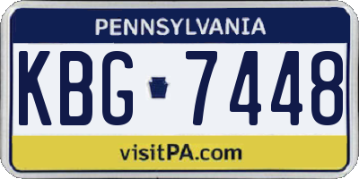PA license plate KBG7448