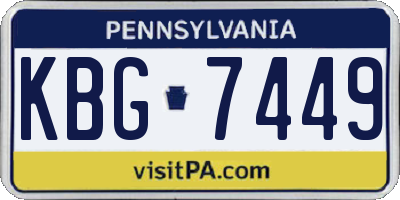 PA license plate KBG7449