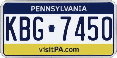 PA license plate KBG7450