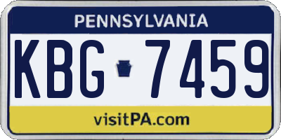 PA license plate KBG7459