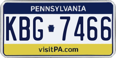 PA license plate KBG7466