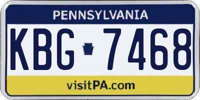 PA license plate KBG7468