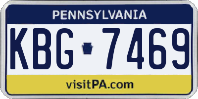 PA license plate KBG7469