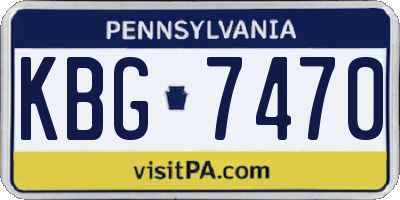 PA license plate KBG7470
