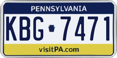 PA license plate KBG7471