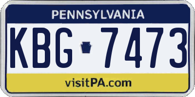 PA license plate KBG7473