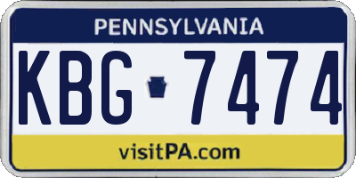 PA license plate KBG7474