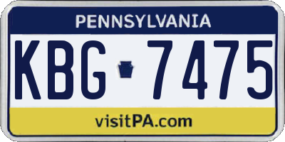 PA license plate KBG7475