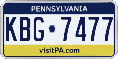 PA license plate KBG7477