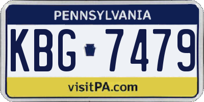 PA license plate KBG7479