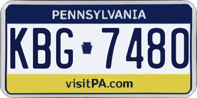 PA license plate KBG7480