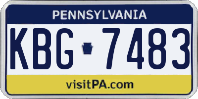 PA license plate KBG7483