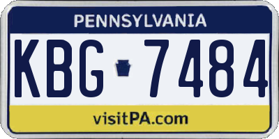 PA license plate KBG7484