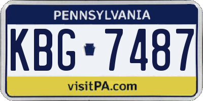 PA license plate KBG7487