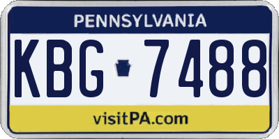 PA license plate KBG7488