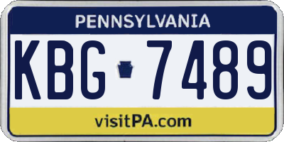 PA license plate KBG7489