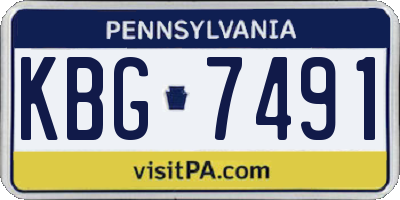 PA license plate KBG7491