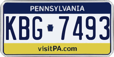PA license plate KBG7493