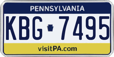 PA license plate KBG7495